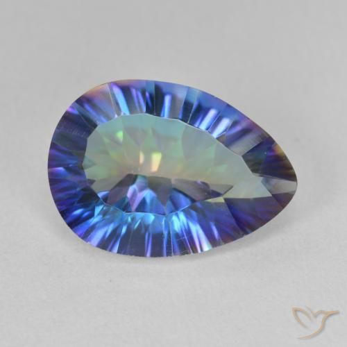 4.96 ct Multicolor Mystic Quartz Stone, Natural Mystic Quartz in Pear Concave Cut Shape for Sale
