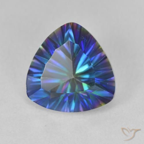 2.97 ct Multicolor Mystic Quartz Stone, Natural Mystic Quartz in Trillion Concave Cut Shape for Sale