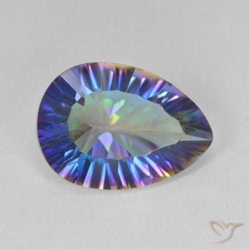 4.73 ct Multicolor Mystic Quartz Stone, Natural Mystic Quartz in Pear Concave Cut Shape for Sale