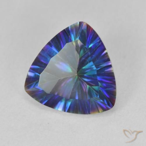 2.97 ct Multicolor Mystic Quartz Stone, Natural Mystic Quartz in Trillion Concave Cut Shape for Sale