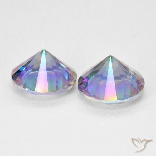 Mystic Quartz Gemstones in 8 mm (calibrated) Size for Sale, Mystic Quartz Stones in Multicolor Blue Color