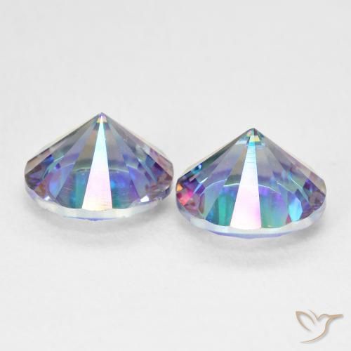 Mystic Quartz Gemstones in 8 mm (calibrated) Size for Sale, Mystic Quartz Stones in Multicolor Blue Color