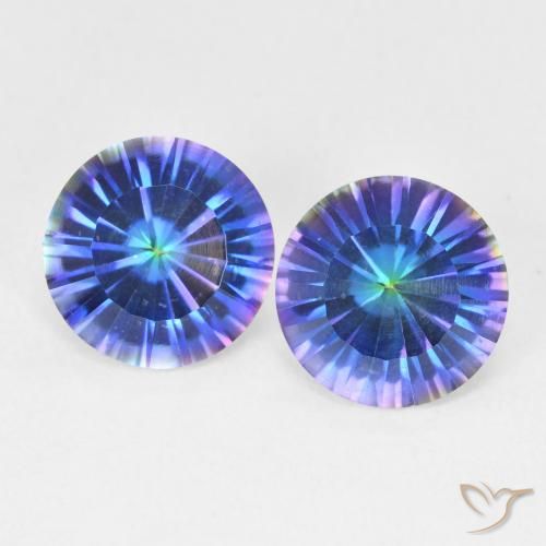 3.24 ct Multicolor Mystic Quartz, 8.1 mm Round Concave Cut From Brazil, Photo A
