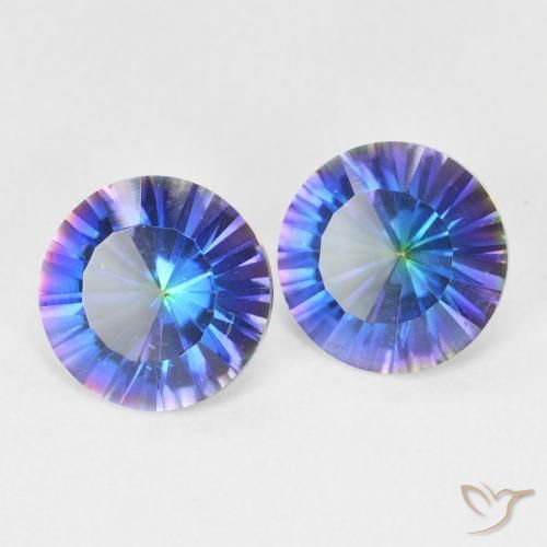 3.24 ctw Multicolor Mystic Quartz Stones, Natural Mystic Quartz in Round Concave Cut Shape for Sale