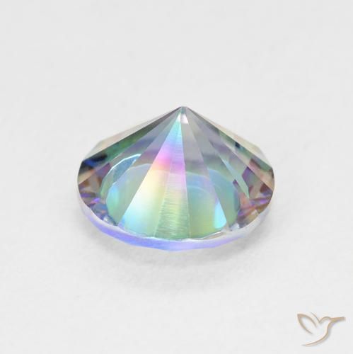 Mystic Quartz Gemstone in 8 mm (calibrated) Size for Sale, Mystic Quartz Stone in Multicolor Blue Color