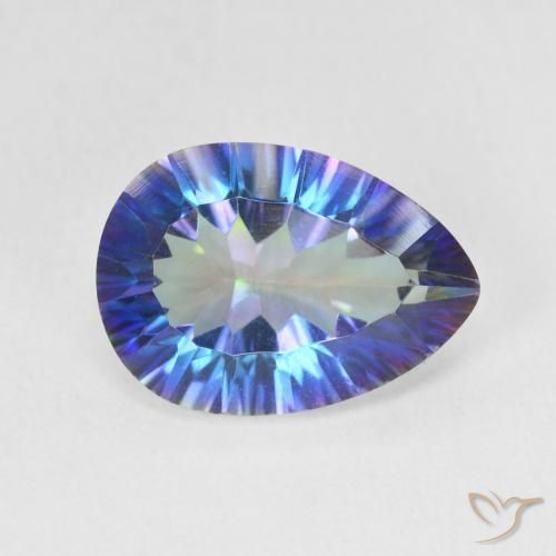 4.94 ct Multicolor Mystic Quartz Stone, Natural Mystic Quartz in Pear Concave Cut Shape for Sale