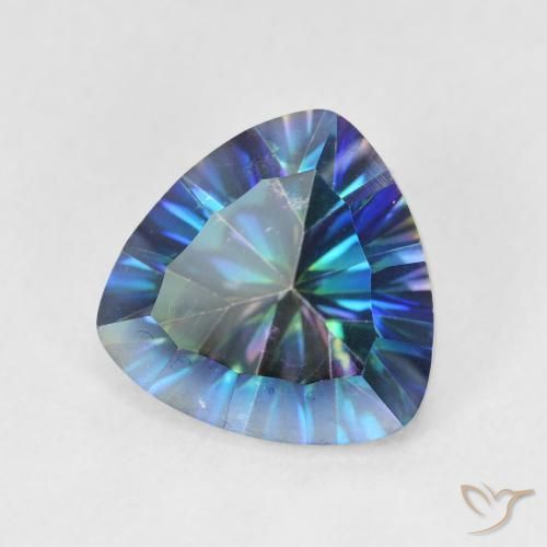 2.85 ct Multicolor Mystic Quartz Stone, Natural Mystic Quartz in Trillion Concave Cut Shape for Sale