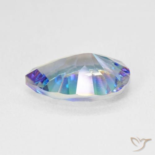 Mystic Quartz Gemstone in 14 x 10 mm (calibrated) Size for Sale, Mystic Quartz Stone in Multicolor Blue Color