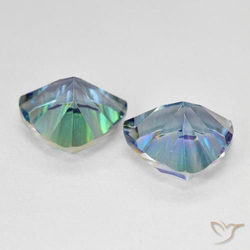Mystic Quartz Gemstones in 10 x 10 mm (calibrated) Size for Sale, Mystic Quartz Stones in Multicolor Blue Color