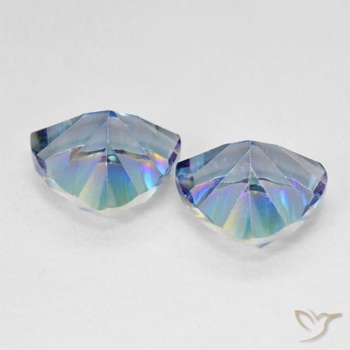 Mystic Quartz Gemstones in 10 x 10 mm (calibrated) Size for Sale, Mystic Quartz Stones in Multicolor Blue Color
