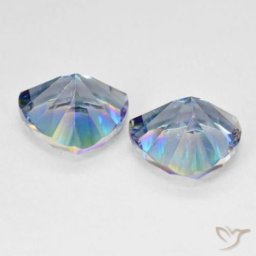 Mystic Quartz Gemstones in 10 x 10 mm (calibrated) Size for Sale, Mystic Quartz Stones in Multicolor Blue Color