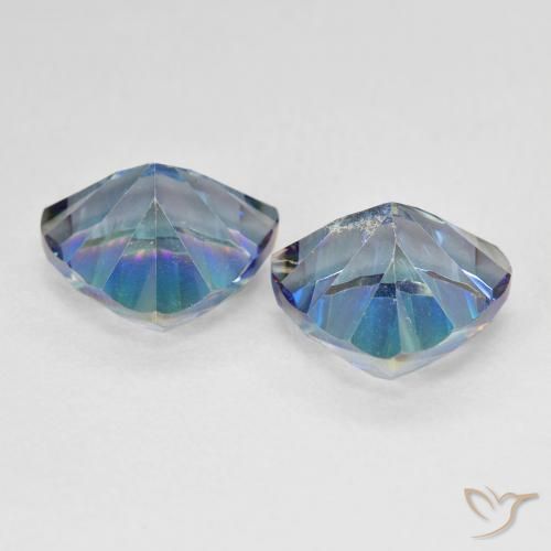 Mystic Quartz Gemstones in 10 x 10 mm (calibrated) Size for Sale, Mystic Quartz Stones in Multicolor Blue Color