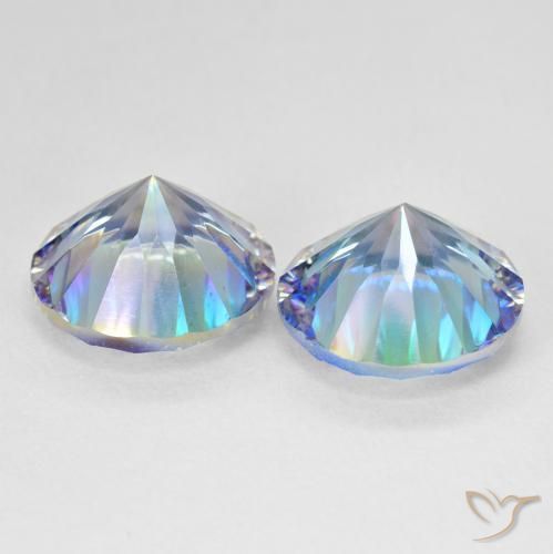 Mystic Quartz Gemstones in 12 mm (calibrated) Size for Sale, Mystic Quartz Stones in Multicolor Blue Color
