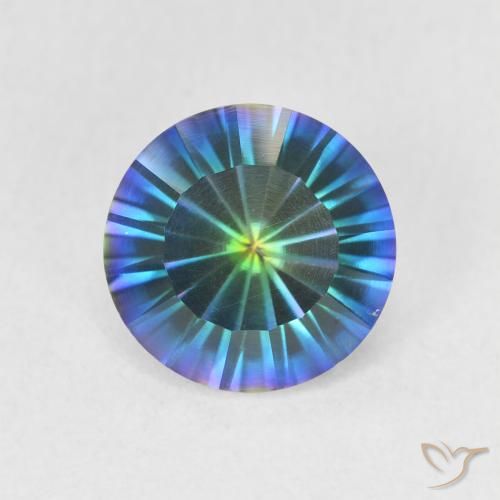 1.59 ct Multicolor Mystic Quartz Gemstone, Mystic Quartz Gem in Round Concave Cut Shape for Sale.