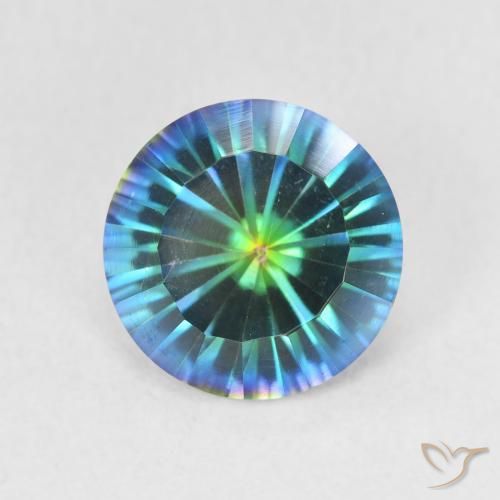 1.72ct Natural Multicolor Blue Mystic Quartz, Round, VS