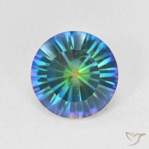 1.42 ct Multicolor Mystic Quartz Gemstone, Mystic Quartz Gem in Round Concave Cut Shape for Sale.