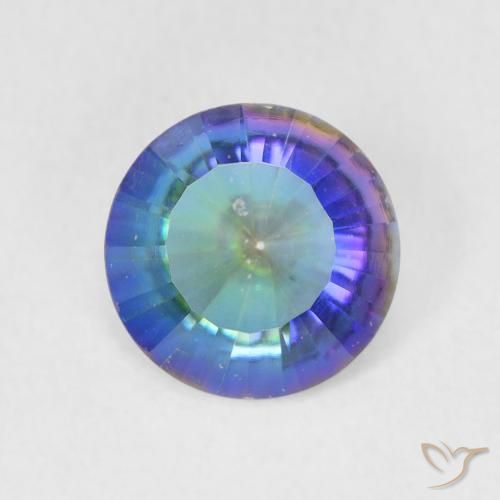 1.76ct Natural Multicolor Blue Mystic Quartz, Round, VS