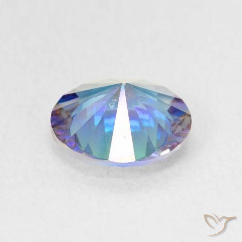 Mystic Quartz Gemstone in 8 mm (calibrated) Size for Sale, Mystic Quartz Stone in Multicolor Blue Color