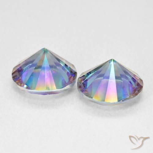 Mystic Quartz Gemstones in 8 mm (calibrated) Size for Sale, Mystic Quartz Stones in Multicolor Blue Color