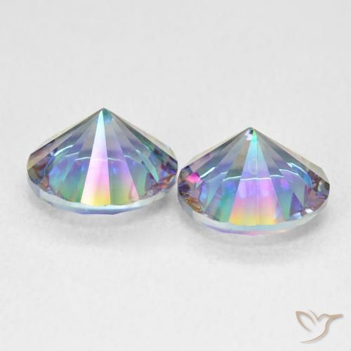 Mystic Quartz Gemstones in 8 mm (calibrated) Size for Sale, Mystic Quartz Stones in Multicolor Blue Color