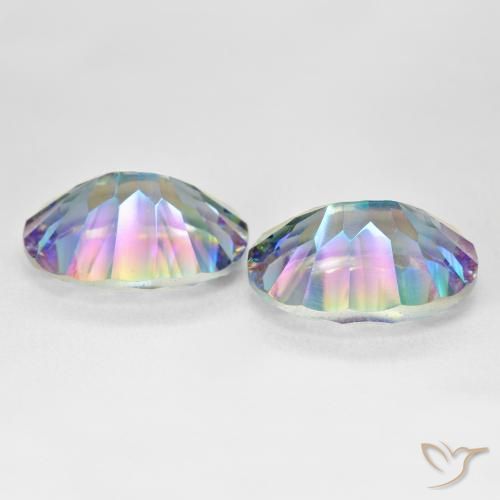 Mystic Quartz Gemstones in 18 x 13 mm (calibrated) Size for Sale, Mystic Quartz Stones in Multicolor Blue Color
