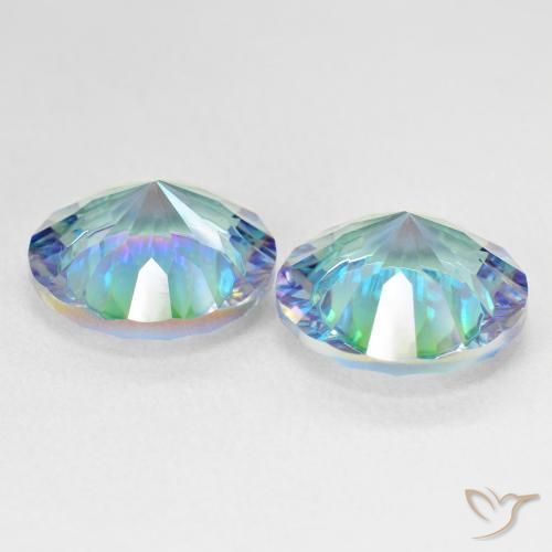 Mystic Quartz Gemstones in 12 mm (calibrated) Size for Sale, Mystic Quartz Stones in Multicolor Blue Color