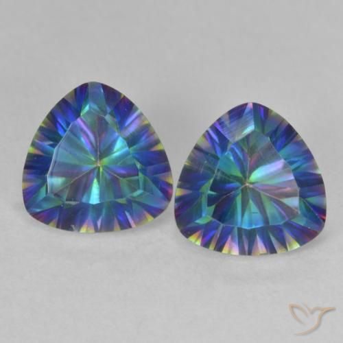 3.66ctw Natural Multicolor Mystic Quartz, Trillion, VS