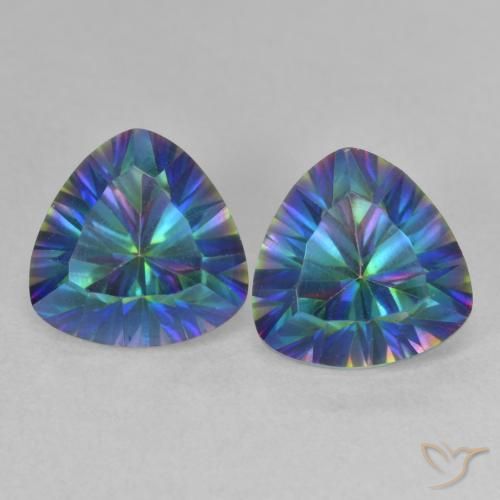 Quartz mystique de coupe concave en vrac de 3,58 ct, 8,1 x 8,1 mm du Brésil, Photo A