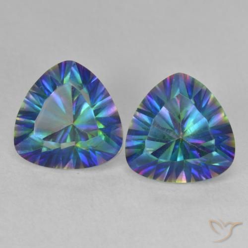 Quartz mystique de coupe concave en vrac de 3,78 ct, 8,1 x 8,1 mm du Brésil, Photo A