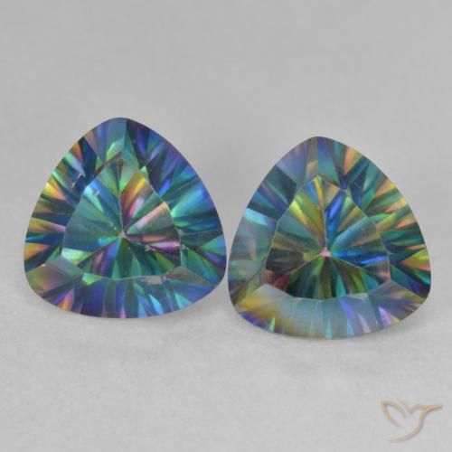 3.72ctw Natural Multicolor Mystic Quartz, Trillion, VS