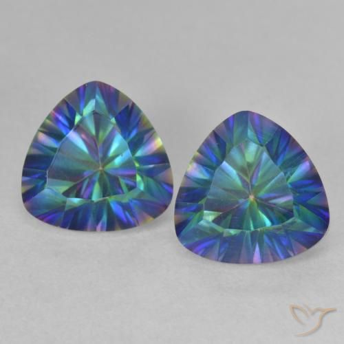 3.73ctw Natural Multicolor Mystic Quartz, Trillion, VS