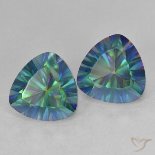 3.91 ctw Multicolor Mystic Quartz Stones, Natural Mystic Quartz in Trillion Concave Cut Shape for Sale