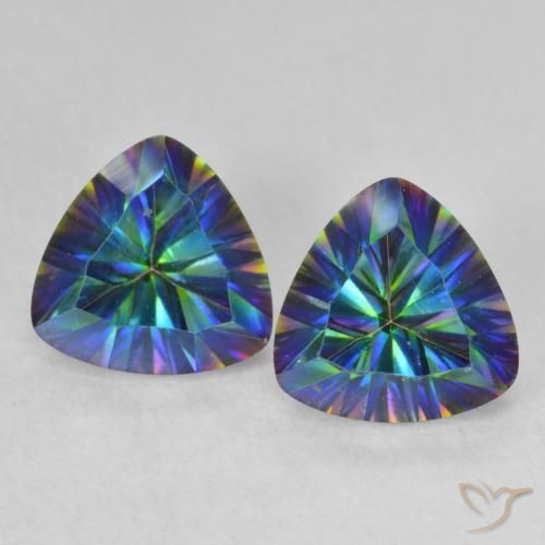2.28ctw Natural Multicolor Blue Mystic Quartz, Trillion, VVS-VS