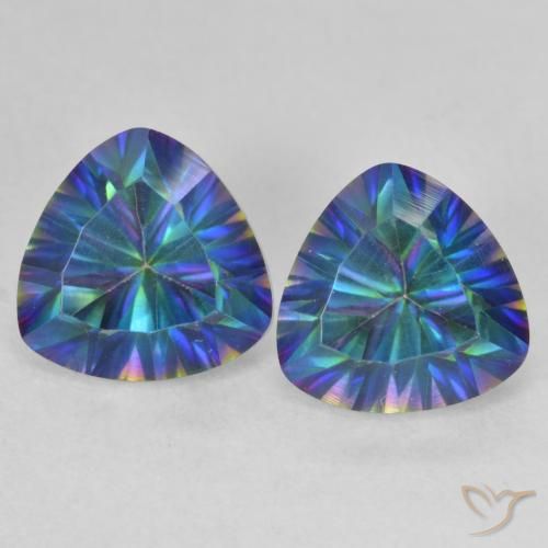 3.89ctw Natural Multicolor Mystic Quartz, Trillion, VVS-VS