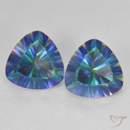 3.71ctw Natural Multicolor Mystic Quartz, Trillion, VVS-VS