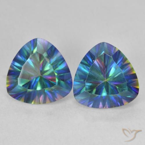 3.60ctw Natural Multicolor Mystic Quartz, Trillion, VVS-VS