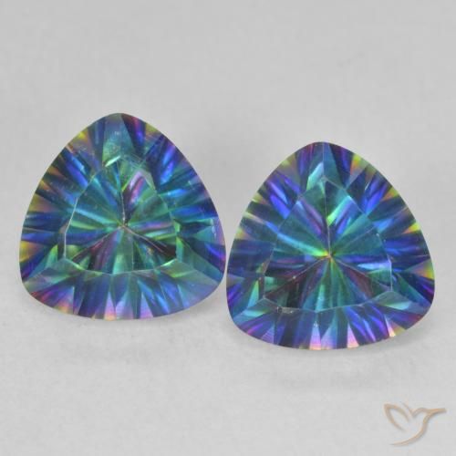 3.64ctw Natural Multicolor Mystic Quartz, Trillion, VVS-VS