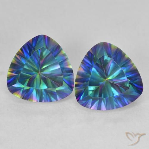 3.60ctw Natural Multicolor Mystic Quartz, Trillion, VVS-VS