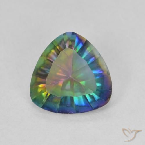 1.62ct Natural Multicolor Mystic Quartz, Trillion, VVS 1.62ct Natural Multicolor Mystic Quartz, Trillion, VVS