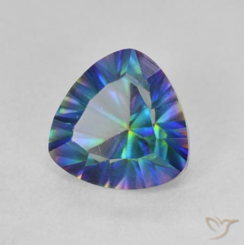 1.87 ct Multicolor Mystic Quartz Stone, Natural Mystic Quartz in Trillion Concave Cut Shape for Sale