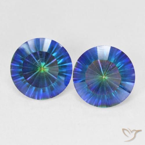 4.80 ctw Multicolor Mystic Quartz Gemstones, Mystic Quartz Gems in Round Concave Cut Shape for Sale.