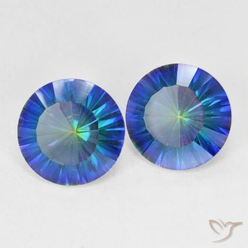 4.80 ctw Multicolor Mystic Quartz Stones, Natural Mystic Quartz in Round Concave Cut Shape for Sale