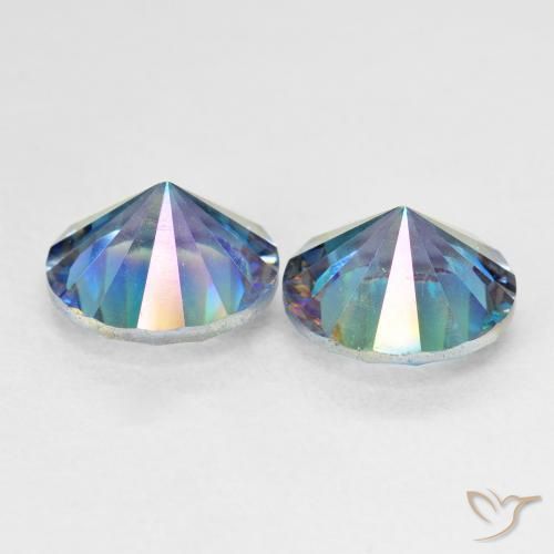 Mystic Quartz Gemstones in 9 mm (calibrated) Size for Sale, Mystic Quartz Stones in Multicolor Blue Color