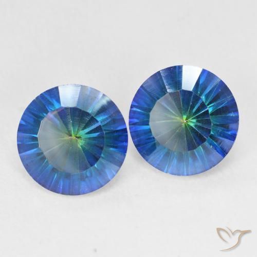 4.84 ctw Multicolor Mystic Quartz Stones, Natural Mystic Quartz in Round Concave Cut Shape for Sale