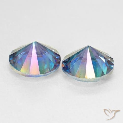 Mystic Quartz Gemstones in 9 mm (calibrated) Size for Sale, Mystic Quartz Stones in Multicolor Blue Color