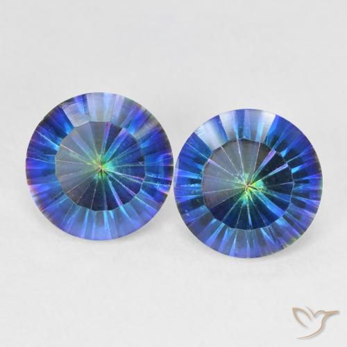 4.68ctw Natural Multicolor Blue Mystic Quartz, Round, VVS-VS