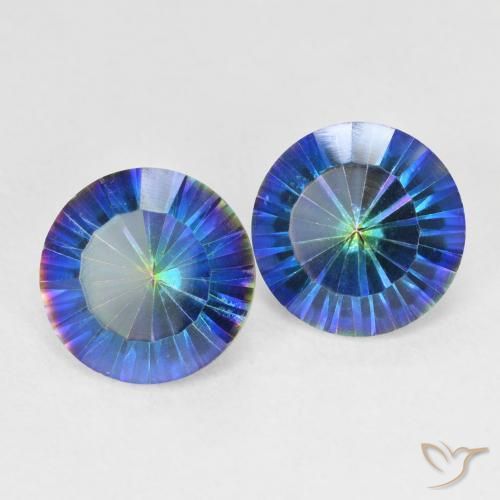 4.68 ctw Multicolor Mystic Quartz Stones, Natural Mystic Quartz in Round Concave Cut Shape for Sale