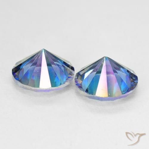 Mystic Quartz Gemstones in 9 mm (calibrated) Size for Sale, Mystic Quartz Stones in Multicolor Blue Color