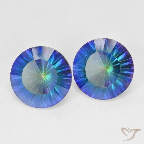 4.87 ctw Multicolor Mystic Quartz Stones, Natural Mystic Quartz in Round Concave Cut Shape for Sale