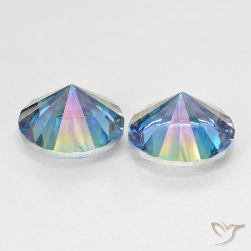 Mystic Quartz Gemstones in 9 mm (calibrated) Size for Sale, Mystic Quartz Stones in Multicolor Blue Color